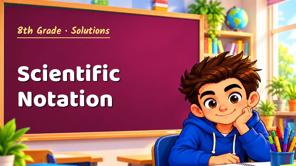 8th Grade math worksheet solutions: Scientific Notation – Maths PDF