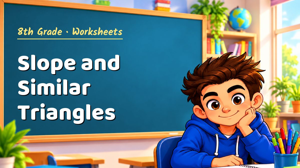 8th Grade math worksheet: Slope and Similar Triangles – Maths PDF