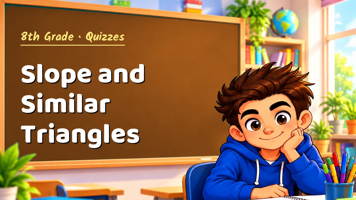 8th Grade math quiz: Slope and Similar Triangles – Maths PDF