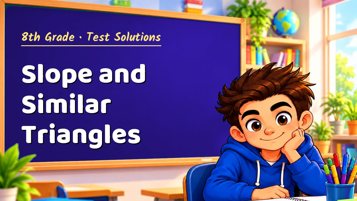 8th Grade math test solutions: Slope and Similar Triangles – Maths PDF