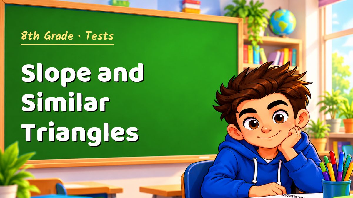 8th Grade math test: Slope and Similar Triangles – Maths PDF
