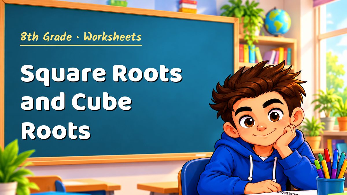 8th Grade math worksheet: Square Roots and Cube Roots – Maths PDF
