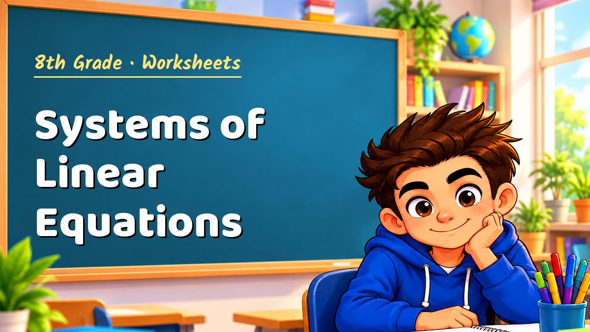 8th Grade math worksheet: Systems of Linear Equations – Maths PDF