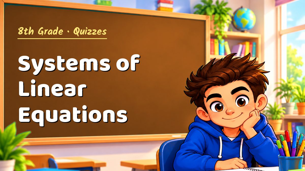 8th Grade math quiz: Systems of Linear Equations – Maths PDF