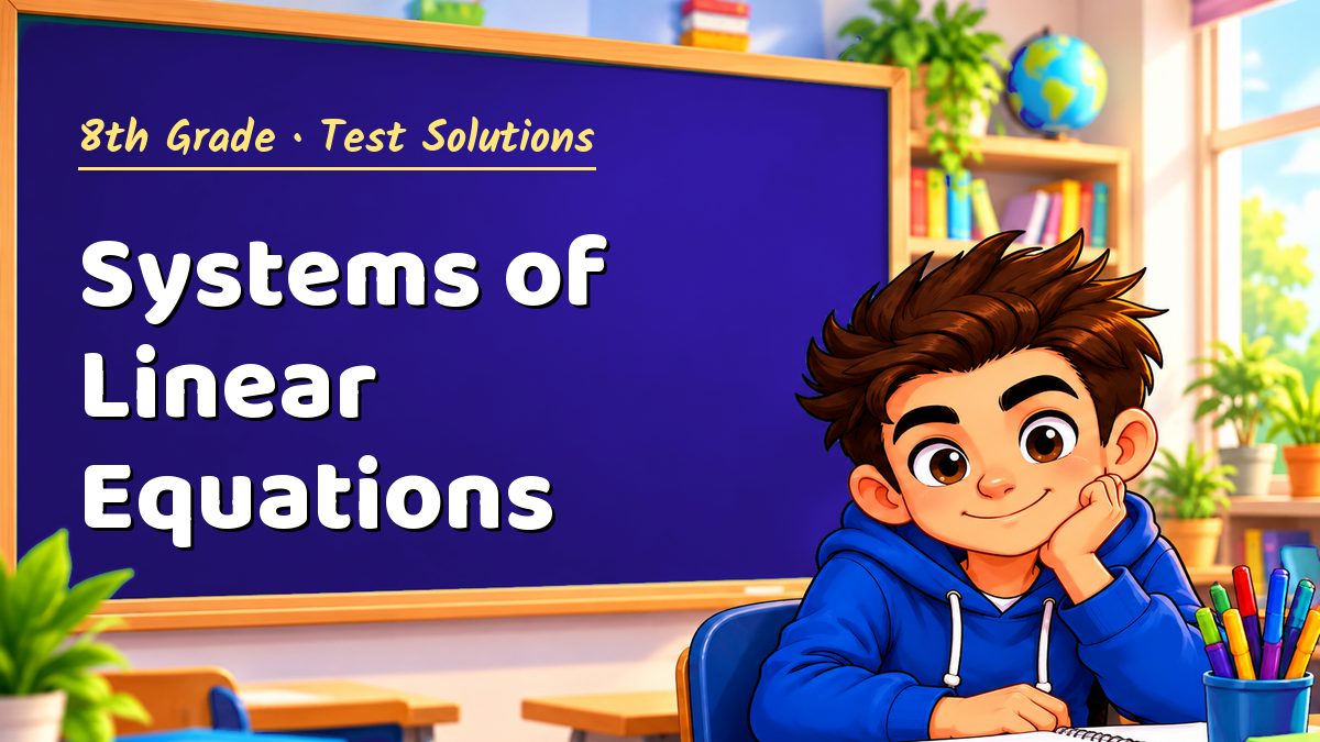 8th Grade math test solutions: Systems of Linear Equations – Maths PDF