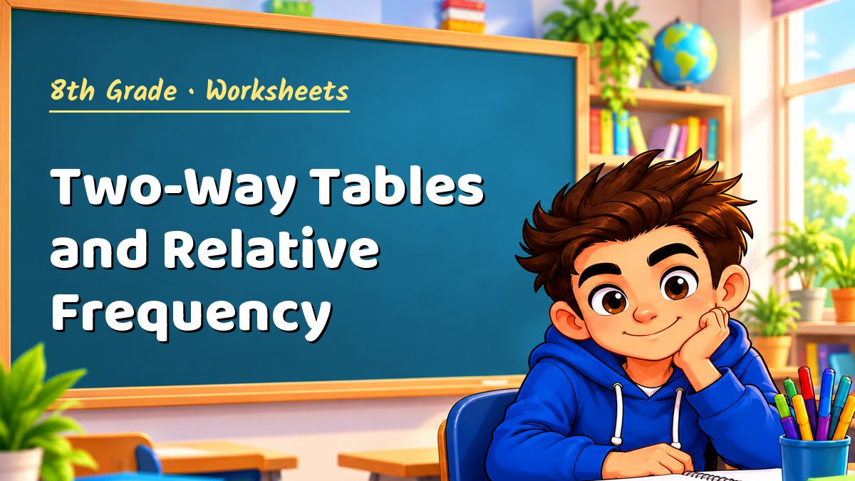 8th Grade math worksheet: Two-Way Tables and Relative Frequency – Maths PDF