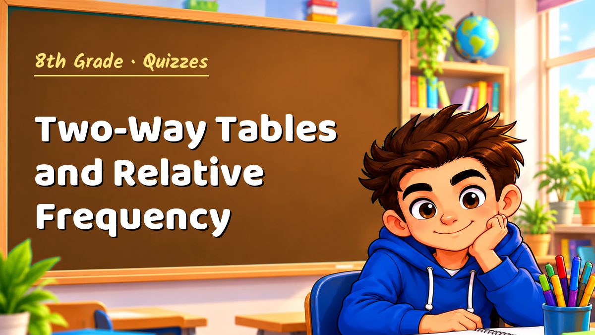8th Grade math quiz: Two-Way Tables and Relative Frequency – Maths PDF
