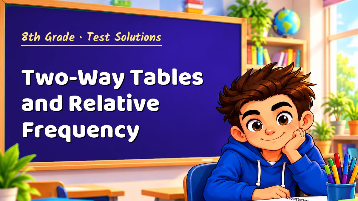 8th Grade math test solutions: Two-Way Tables and Relative Frequency – Maths PDF