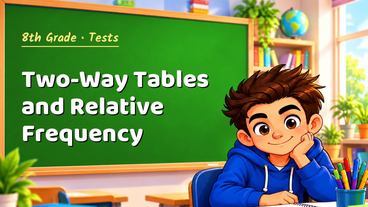 8th Grade math test: Two-Way Tables and Relative Frequency – Maths PDF