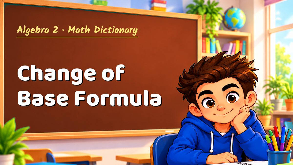 Change of Base Formula: meaning, method and solved example (Algebra 2) – Maths PDF