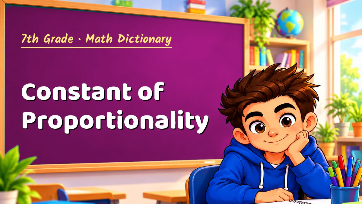 Constant of Proportionality: meaning, method and solved example (7th Grade) – Maths PDF