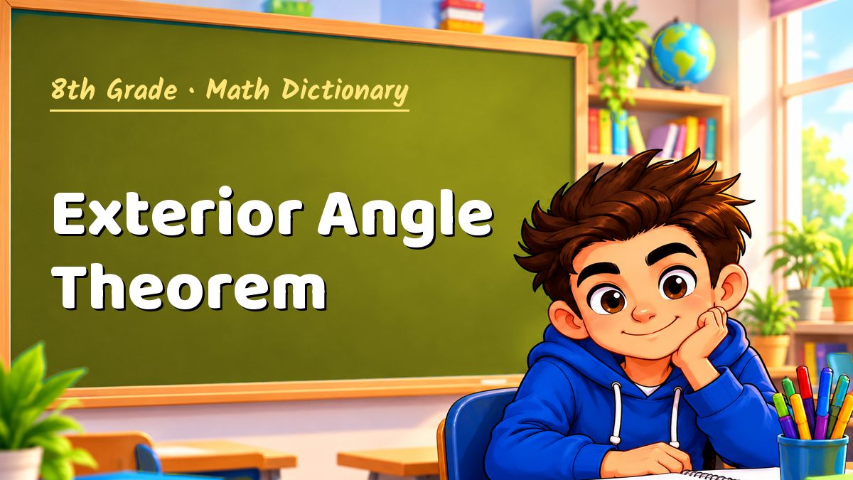 Exterior Angle Theorem: meaning, method and solved example (8th Grade) – Maths PDF