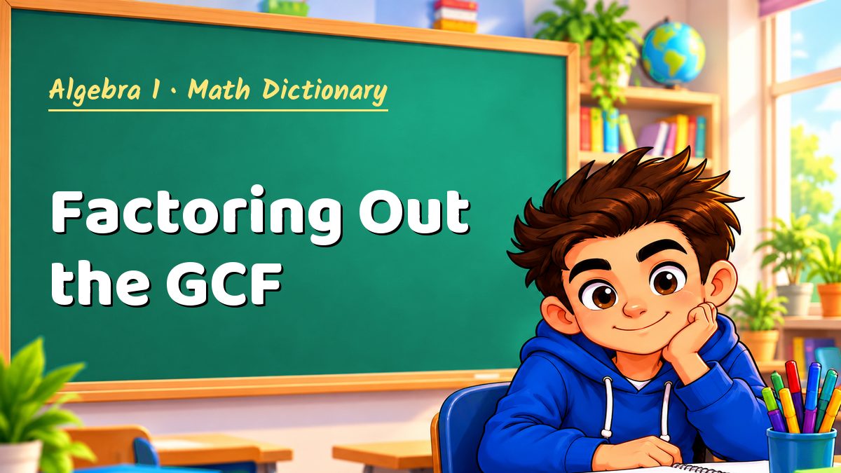 Factoring Out the GCF: meaning, method and solved example (Algebra 1) – Maths PDF