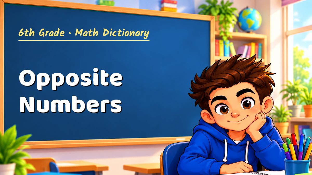 Opposite Numbers: meaning, method and solved example (6th Grade) – Maths PDF