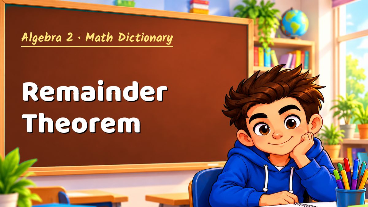 Remainder Theorem: meaning, method and solved example (Algebra 2) – Maths PDF