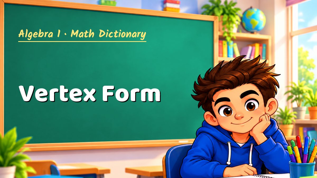 Vertex Form: meaning, method and solved example (Algebra 1) – Maths PDF
