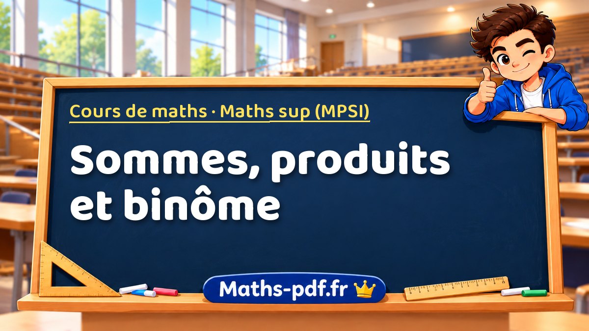 Sommes, produits et binôme – Cours de maths en Maths sup (MPSI) sur Maths-pdf.fr
