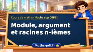 Module, argument et racines n-ièmes en maths sup (MPSI)