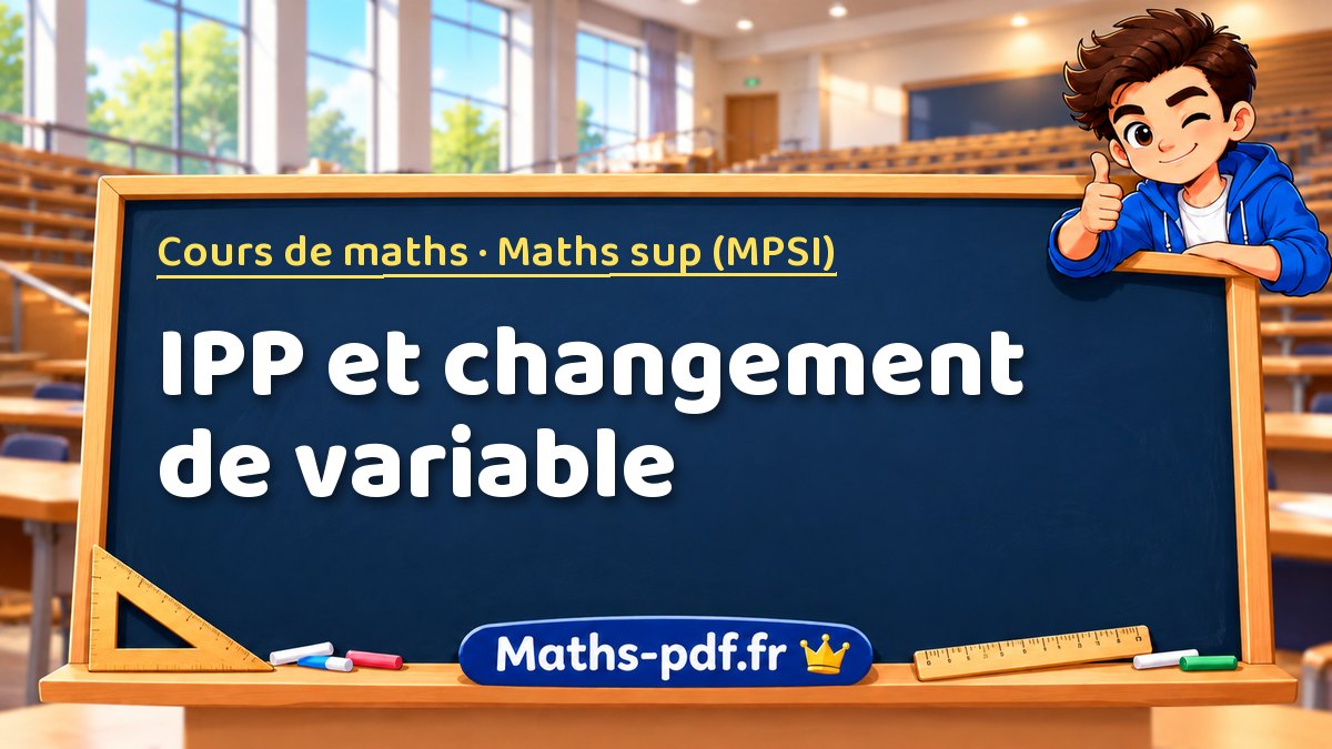 IPP et changement de variable – Cours de maths en Maths sup (MPSI) sur Maths-pdf.fr