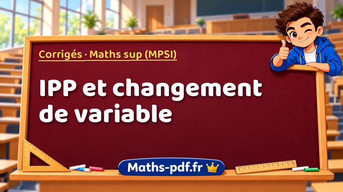 IPP et changement de variable – Corrigés en Maths sup (MPSI) sur Maths-pdf.fr