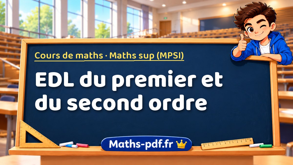 EDL du premier et du second ordre – Cours de maths en Maths sup (MPSI) sur Maths-pdf.fr