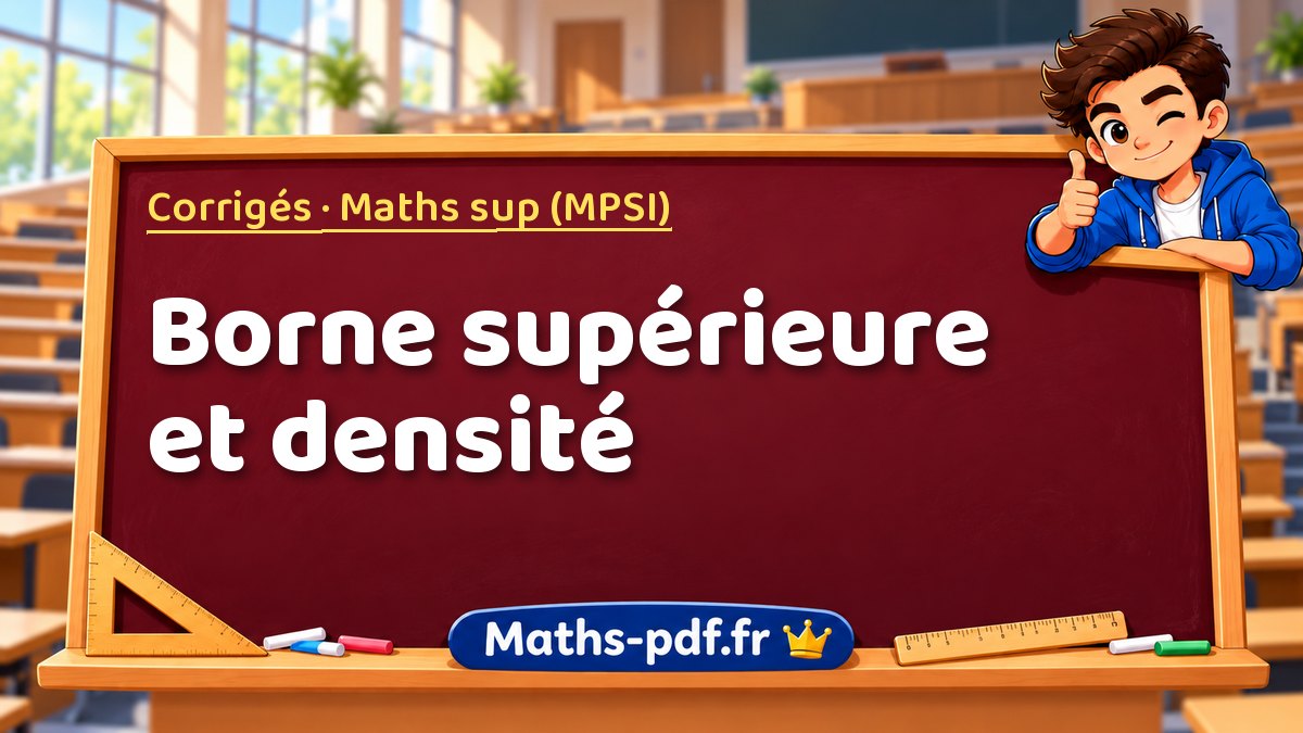 Borne supérieure et densité – Corrigés en Maths sup (MPSI) sur Maths-pdf.fr