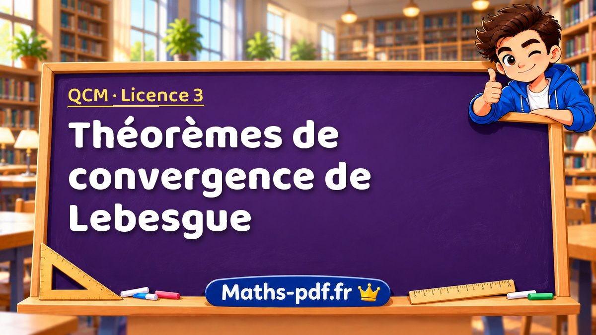 Théorèmes de convergence de Lebesgue – QCM en Licence 3 sur Maths-pdf.fr