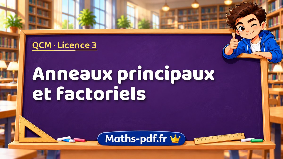 Anneaux principaux et factoriels – QCM en Licence 3 sur Maths-pdf.fr