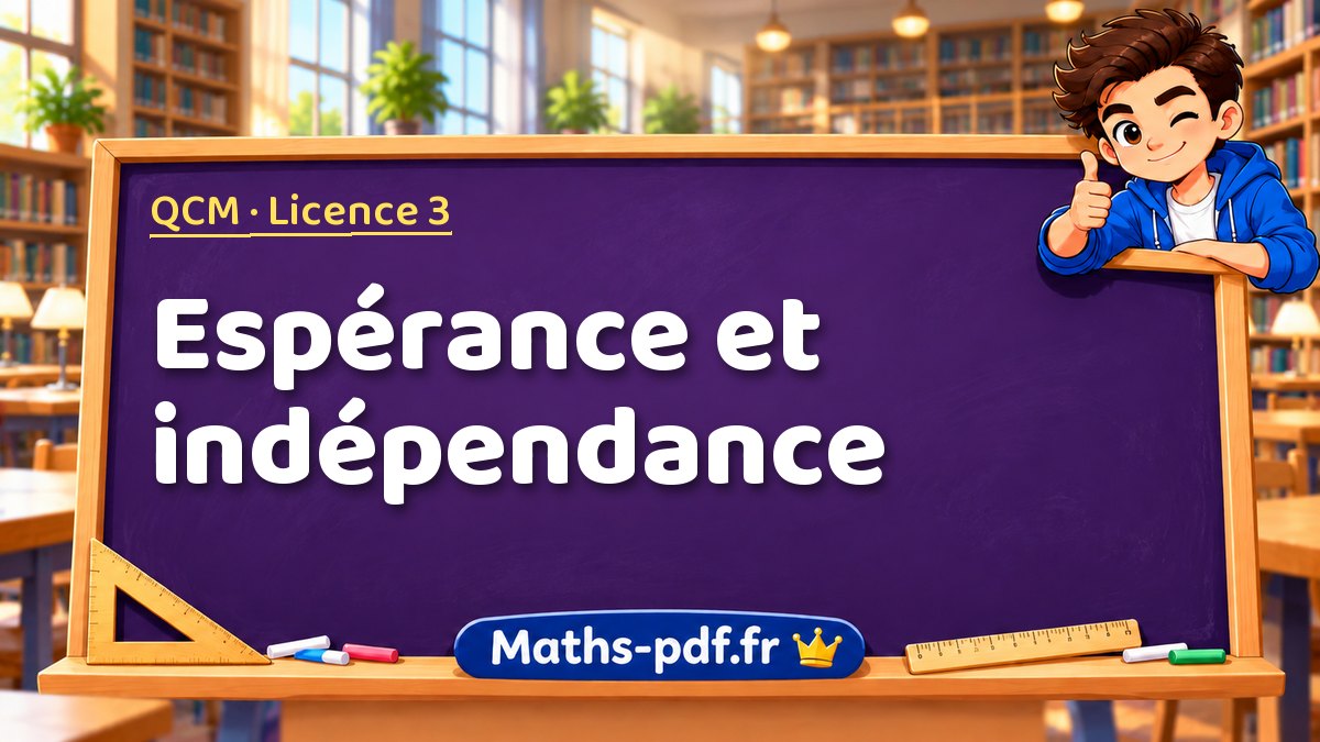 Espérance et indépendance – QCM en Licence 3 sur Maths-pdf.fr
