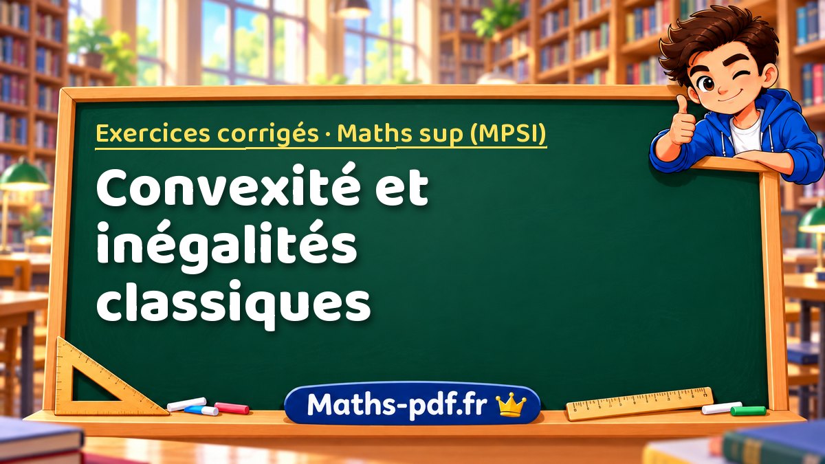 Convexité et inégalités classiques – Exercices corrigés en Maths sup (MPSI) sur Maths-pdf.fr