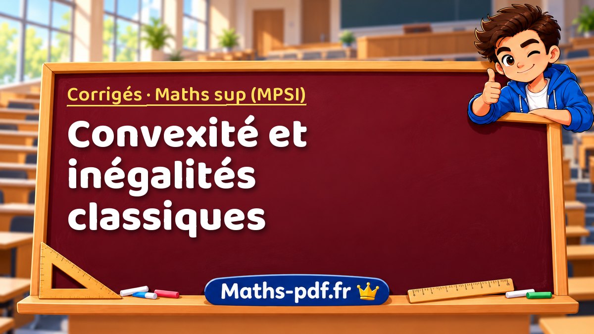 Convexité et inégalités classiques – Corrigés en Maths sup (MPSI) sur Maths-pdf.fr