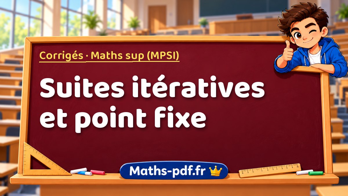 Suites itératives et point fixe – Corrigés en Maths sup (MPSI) sur Maths-pdf.fr