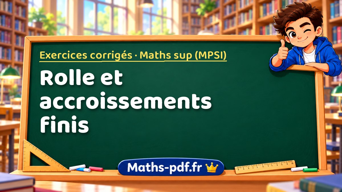Rolle et accroissements finis – Exercices corrigés en Maths sup (MPSI) sur Maths-pdf.fr