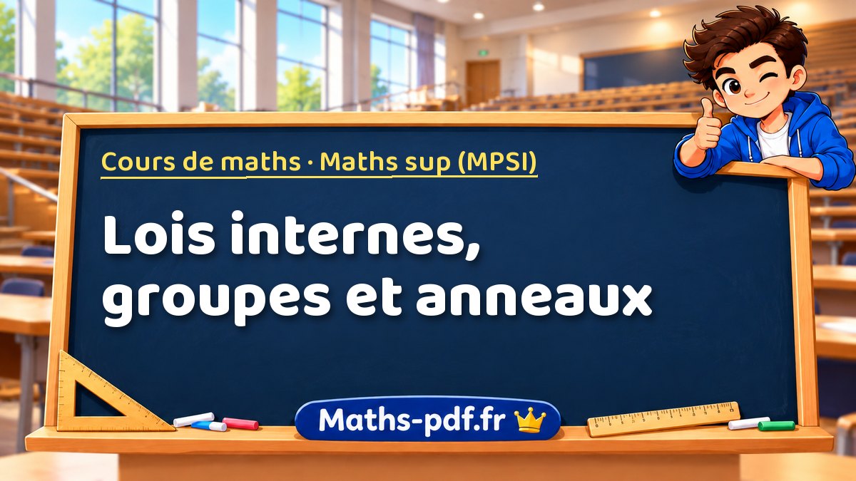 Lois internes, groupes et anneaux – Cours de maths en Maths sup (MPSI) sur Maths-pdf.fr