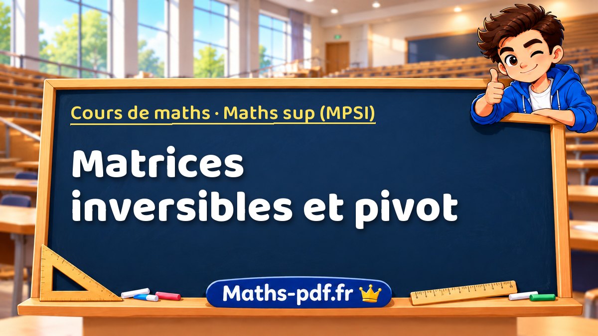 Matrices inversibles et pivot – Cours de maths en Maths sup (MPSI) sur Maths-pdf.fr