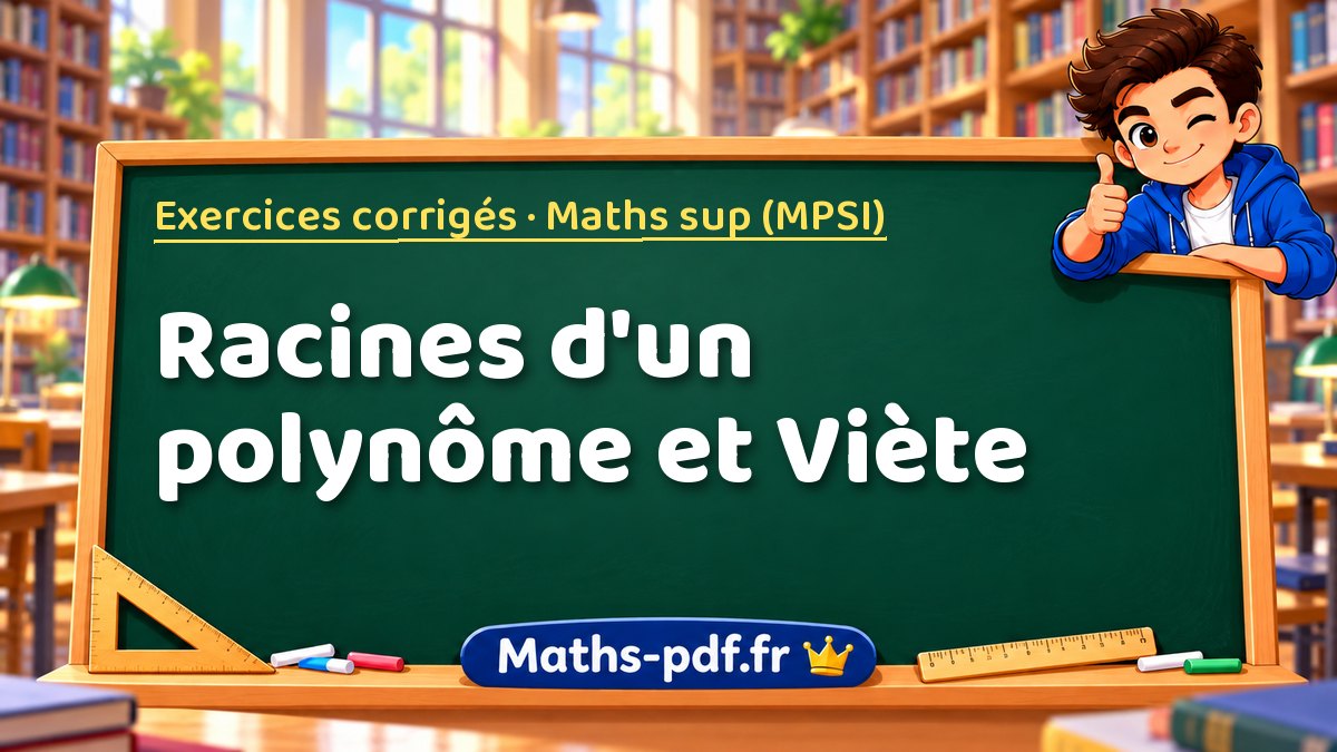 Racines d'un polynôme et Viète – Exercices corrigés en Maths sup (MPSI) sur Maths-pdf.fr