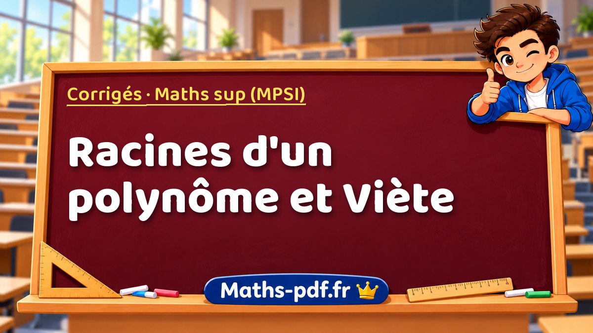 Racines d'un polynôme et Viète – Corrigés en Maths sup (MPSI) sur Maths-pdf.fr