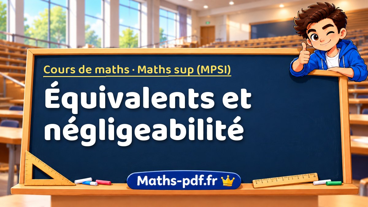 Équivalents et négligeabilité – Cours de maths en Maths sup (MPSI) sur Maths-pdf.fr