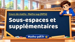 Sous-espaces et supplémentaires en maths sup (MPSI)