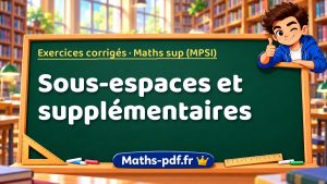 Sous-espaces et supplémentaires en maths sup (MPSI)