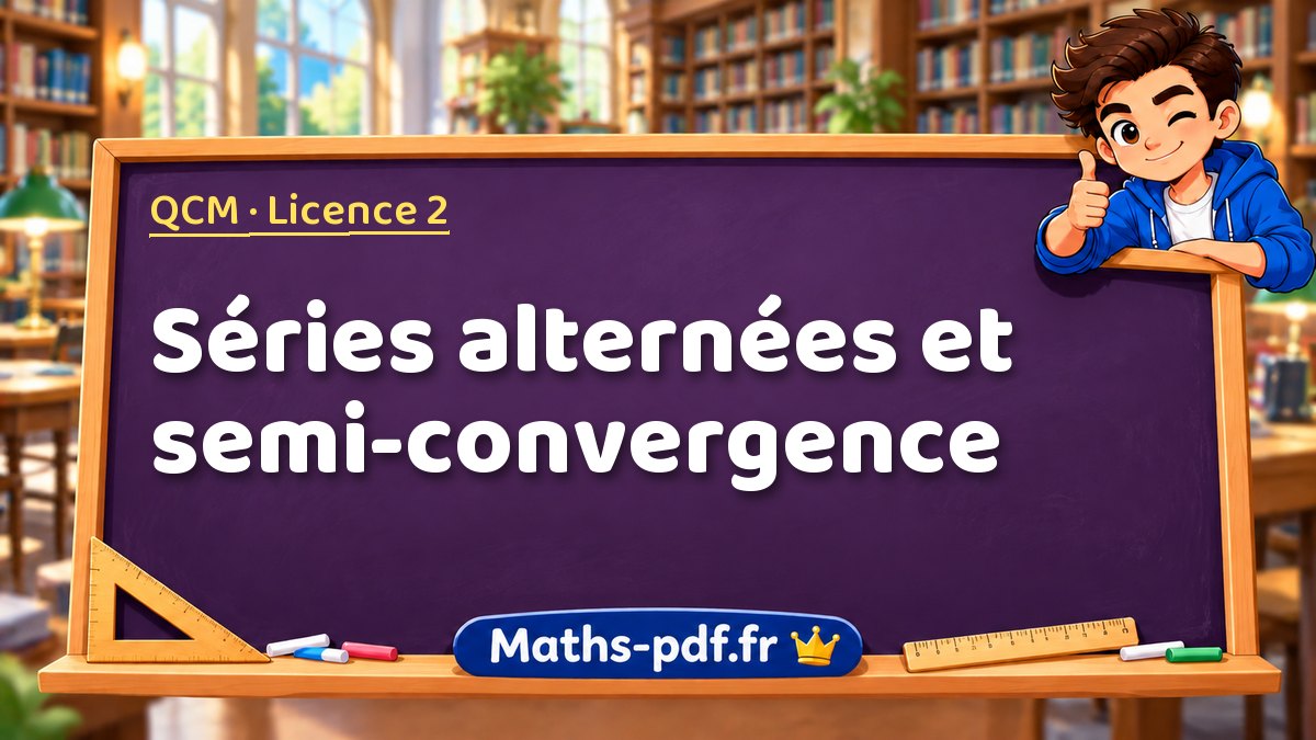 Séries alternées et semi-convergence – QCM en Licence 2 sur Maths-pdf.fr