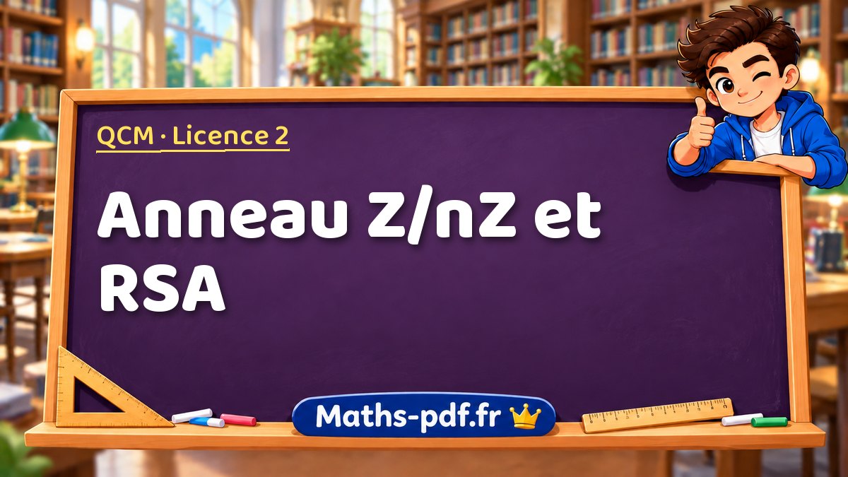 Anneau Z/nZ et RSA – QCM en Licence 2 sur Maths-pdf.fr