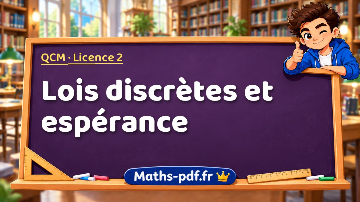 Lois discrètes et espérance – QCM en Licence 2 sur Maths-pdf.fr