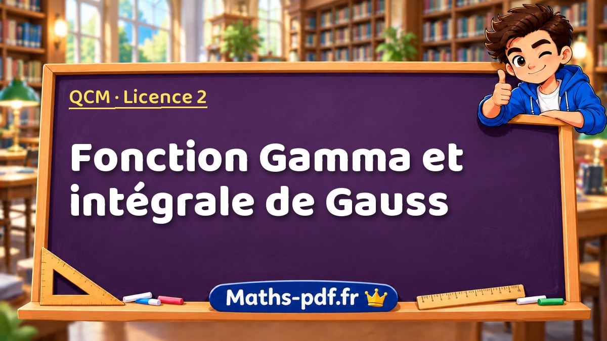 Fonction Gamma et intégrale de Gauss – QCM en Licence 2 sur Maths-pdf.fr