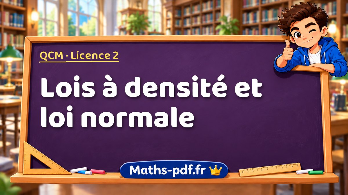 Lois à densité et loi normale – QCM en Licence 2 sur Maths-pdf.fr