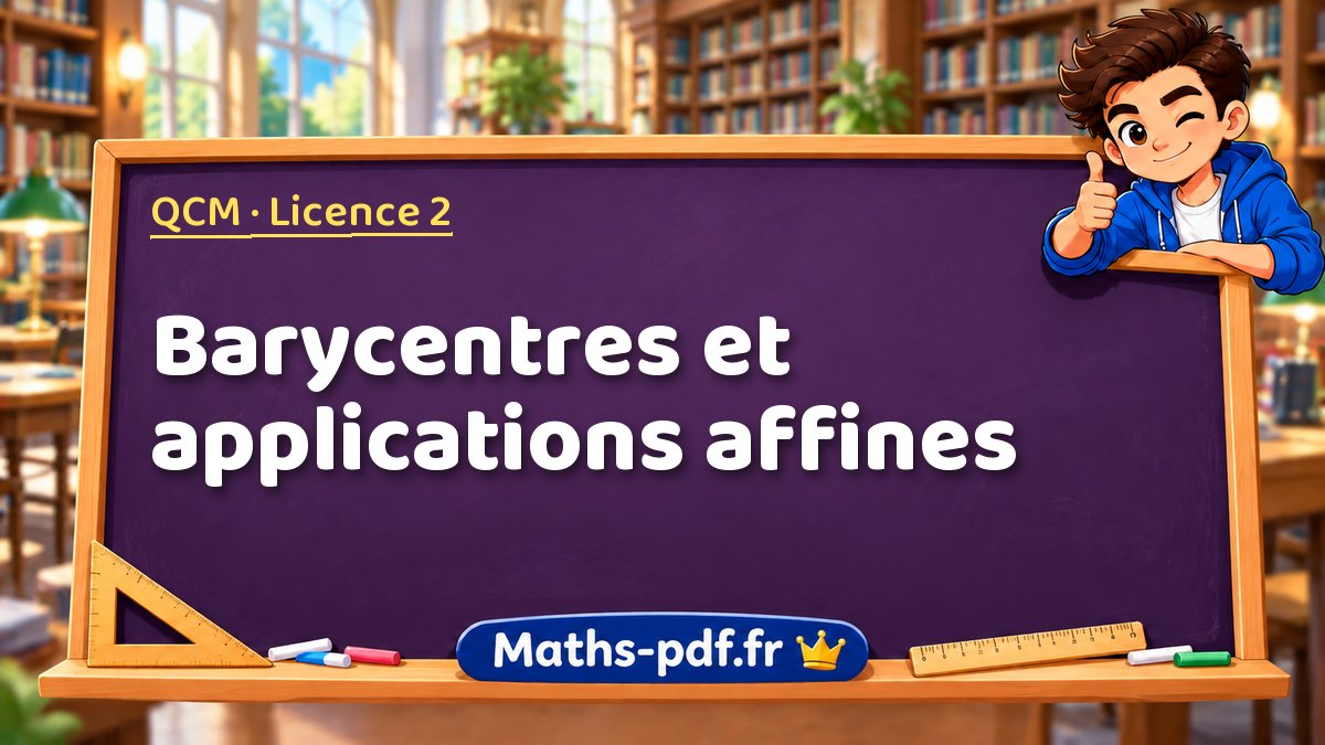 Barycentres et applications affines – QCM en Licence 2 sur Maths-pdf.fr