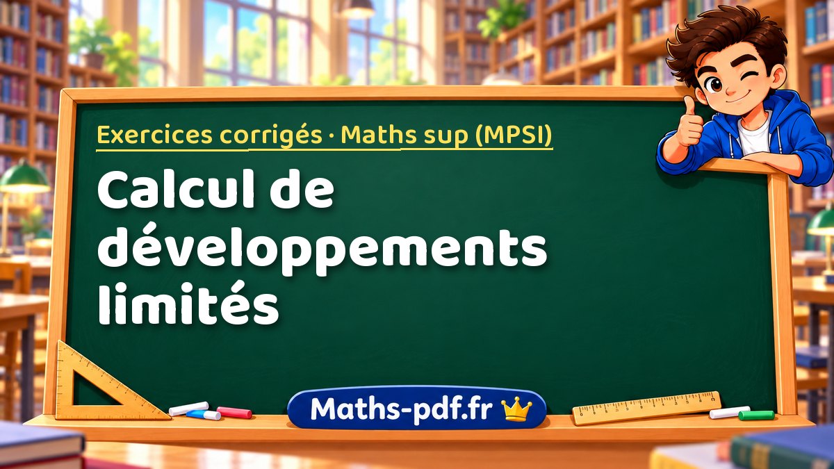 Calcul de développements limités – Exercices corrigés en Maths sup (MPSI) sur Maths-pdf.fr