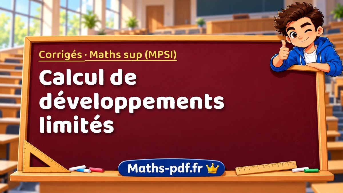 Calcul de développements limités – Corrigés en Maths sup (MPSI) sur Maths-pdf.fr