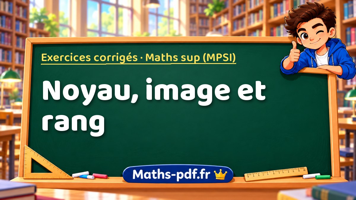 Noyau, image et rang – Exercices corrigés en Maths sup (MPSI) sur Maths-pdf.fr