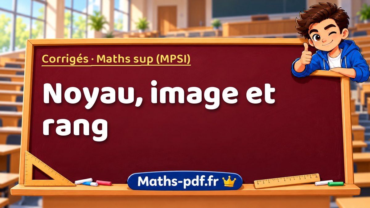 Noyau, image et rang – Corrigés en Maths sup (MPSI) sur Maths-pdf.fr